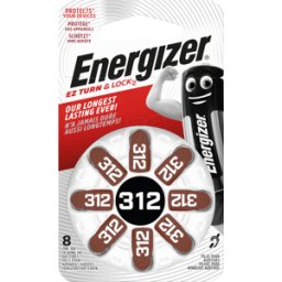 ENERGIZER EN 8X312 - Batería para audífonos, zinc-aire, 7,9x3,6 mm, Aid