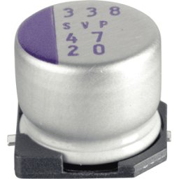 PANASONIC SVP 47/20 - Condensador de polímero, 47µF, 20V, 2000h, ESR bajo