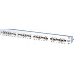 METZ CONNECT BTR 130855C-E - Panel de conexiones, 19", 24 puertos, Cat.6a, 1U