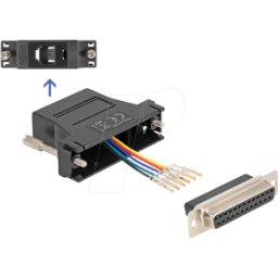 DELOCK 67097 - D-Sub de 25 clavijas > toma RJ12 Juego de montaje, negro