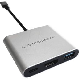 LC POWER LC-HUB-C-M-4-V2 - USB 3,0 3 puertos Hub, 1x USB-A, 1x USB-C, 1x HDMI
