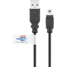 GOOBAY 93903 - Cable USB 2.0, a macho a macho Mini B, 3 m