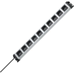 KOPP PVERSAL 10 - Regleta POWERversal, 10 tomas, 1,4 m, plateada/negra