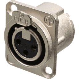 NEUTRIK NC3FDLX - Enchufe de seguridad para empotrar XLR, 3 pines, plateado, nique