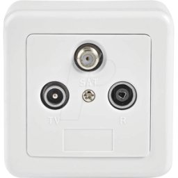 NEDIS N SWBX100WT - Caja de terminales de antena, 1 conector hembra F, 1 conector he