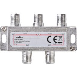 NEDIS N SSPL410ME - Splitter satélite, 5 - 2400 MHz, entradas: 1, salidas: 4, plata