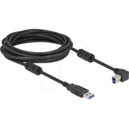 DELOCK 81103 - Cable USB 3.0, conector A a conector B, 90° a la izquierda, 5 m