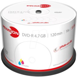 PRIMEON PRIM 2761206 - DVD-R 4.7GB / 120min, caja de 50 piezas