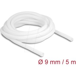 DELOCK 20807 - Funda trenzada de cierre automático 5 m x 9 mm, color blanco