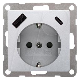 SIEMENS SIE 5UB19701AM01 - I-System, con dos puertos de carga USB Aluminio metálico