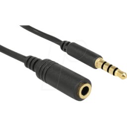 DELOCK 84666 - Cable de audio, conector jack de 3,5 mm en acoplamiento, iPhone,