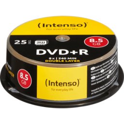 INTENSO DVD+R8,5 INT25 - Intensiso DVD+R 8,5GB, paquete de 25, Double-Layer