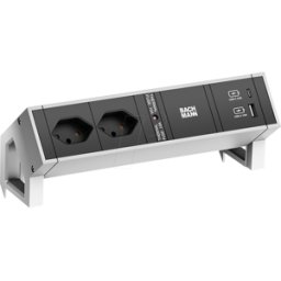 BACHMANN BACH 902.907 - DESK2 2xCH 1xUSB A/C 22W, 0,2m GST18 INOX Suiza