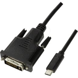 LOGILINK UA0331 - Cable USB 3.0, USB-C > DVI, 4K 60 Hz, negro, 1,8 m