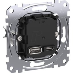 MERTEN ME MEG4366-0120 - Toma de estación de carga USB, tipo A + C, alta potencia,