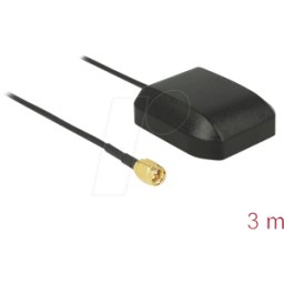 NAVILOCK 60555 - Antena GNSS, conector SMA, 3 m, uso en exteriores