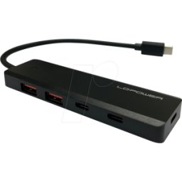 LC POWER LC-HUB-U3-4-C - USB 3,0 Hub de 5 puertos, 2x USB-A, 2x USB-C, 1x USB-C.