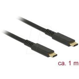 DELOCK 85207 - Cable Delock USB 3.1 tipo C macho > tipo C macho, coaxial 1,0 m