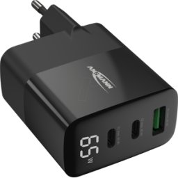 ANSMANN ANS 1001-0150 - Cargador de inicio con pantalla HC365PD 65W / 3 a / 65 W / 3 pue