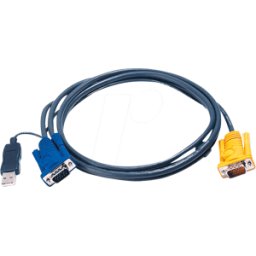 ATEN 2L-5202UP - Cable KVM VGA USB, negro, 1,8 m