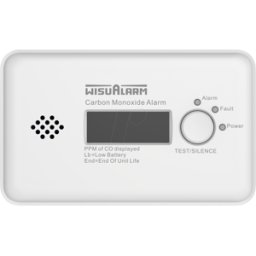 WISUALARM WISU D-HY-GC20B - Detector de monóxido de carbono con batería de 10