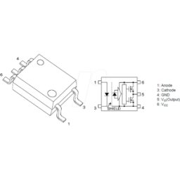 TOSHIBA TLP 152 - Optoacoplador de 1 canal, 3.75kVrms, salida de tótem-polo