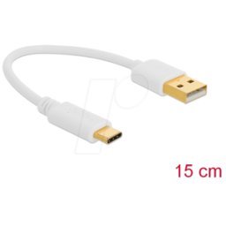 DELOCK 85355 - Cable de carga, USB a -> USB tipo C™, 15 cm