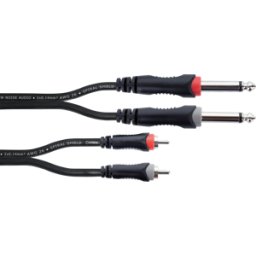 CORDIAL EU 6 PC - Cable de audio, 2x conector mono de 6,3 mm > 2x enchufe cinch, 6