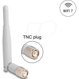 DELOCK 90736 - Antena WiFi 7 macho TNC 2 - 3 dBi 13,5 cm omnidireccional con un