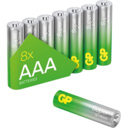 GP-BATTERIES GP S8 AAA - Super, pila alcalina, AAA (Micro), paquete de 8