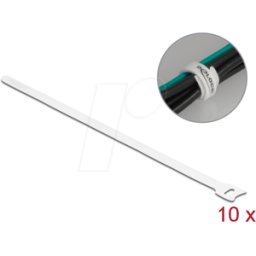 DELOCK 19524 - Bridas de cable de gancho y bucle L 300 x W 12 mm blanco 10 piez