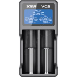 XTAR VC2 - Cargador micro USB, Li-Ion, 2 ranuras, pantalla LCD