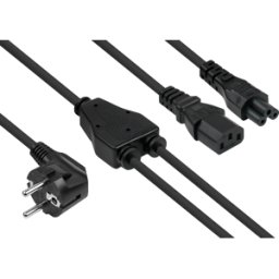 KABELMEISTER KM SK0135-S020 - Cable de red en Y, enchufe de contacto protector tipo E+F, toma