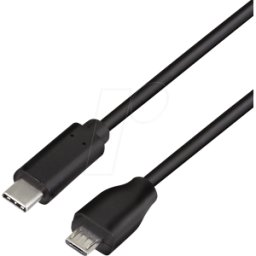 LOGILINK CU0197 - Cable USB 2.0, conector C a conector Micro-B, 1 m