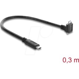 DELOCK 80660 - Cable USB 5 Gb/s, conector C a conector Micro-B 90°, 0,3 m