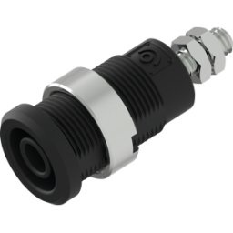 ELECTRO PJP PJP 3265-C-SW - Toma de plátano de seguridad, 4 mm, M4, negro