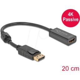 DELOCK 63559 - Adaptador DisplayPort, DP 1.2 macho a HDMI hembra