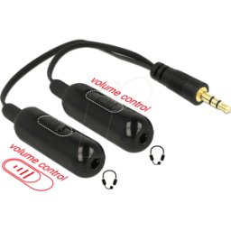 DELOCK 65683 - Cable de audio, conector jack de 3,5 mm a 2 adaptadores, 0,19 m