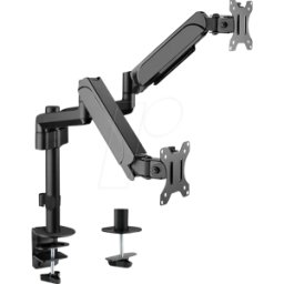 VALUE 17991182 - Soporte para monitor, 2 pantallas, barra de soporte, montaje en