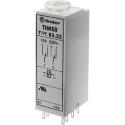 FINDER FIN 85.02 12V - Relé temporizador, 2xUM, 250V/10a, 12V, 4 funciones