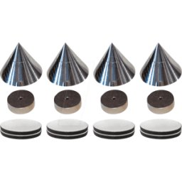 DYNAVOX 204605 - Pinchos / absorbedor, juego de 4, cromo