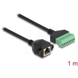 DELOCK 66055 - Cable RJ45 toma Cat.6 > bloque de terminales, incorporado, 1 m