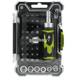 GOOBAY 77842 - juego de destornilladores de 43 piezas Bit set con caja de trans