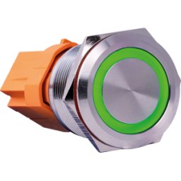 JOY-IT BUTTON 22A-L-GR - Palpador de acero, enclavado, R25, 3 a, verde