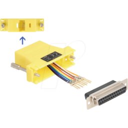 DELOCK 67119 - D-Sub de 25 polos > toma RJ45 Juego de montaje, amarillo