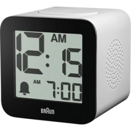 BRAUN BC25WP - Reloj despertador de cuarzo digital, con anuncio de voz opcional