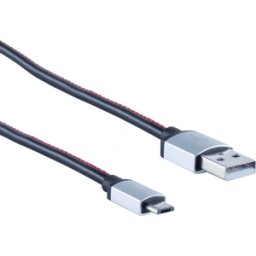 SHIVERPEAKS SHVP BS1450105 - Conector USB-A > USB Micro B, cuero negro 2m.