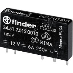FINDER FIN 34.51.7L 24V - Relé de red estrecho, 5 mm, horizontal
