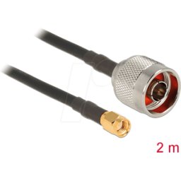 DELOCK 88940 - Cable de antena RF, conector N > conector RP-SMA, 2 m
