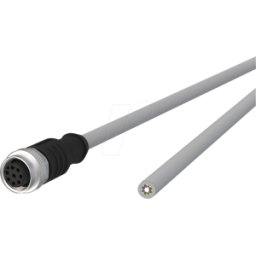 METZ CONNECT MC 142MKA20050 - Cable de sensor, M12, 8 polos, KU > extremo abierto, 5 m